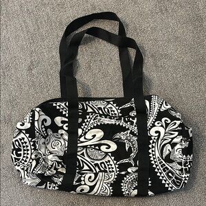 Handmade Local Hawaiian Black and White Duffel Bag